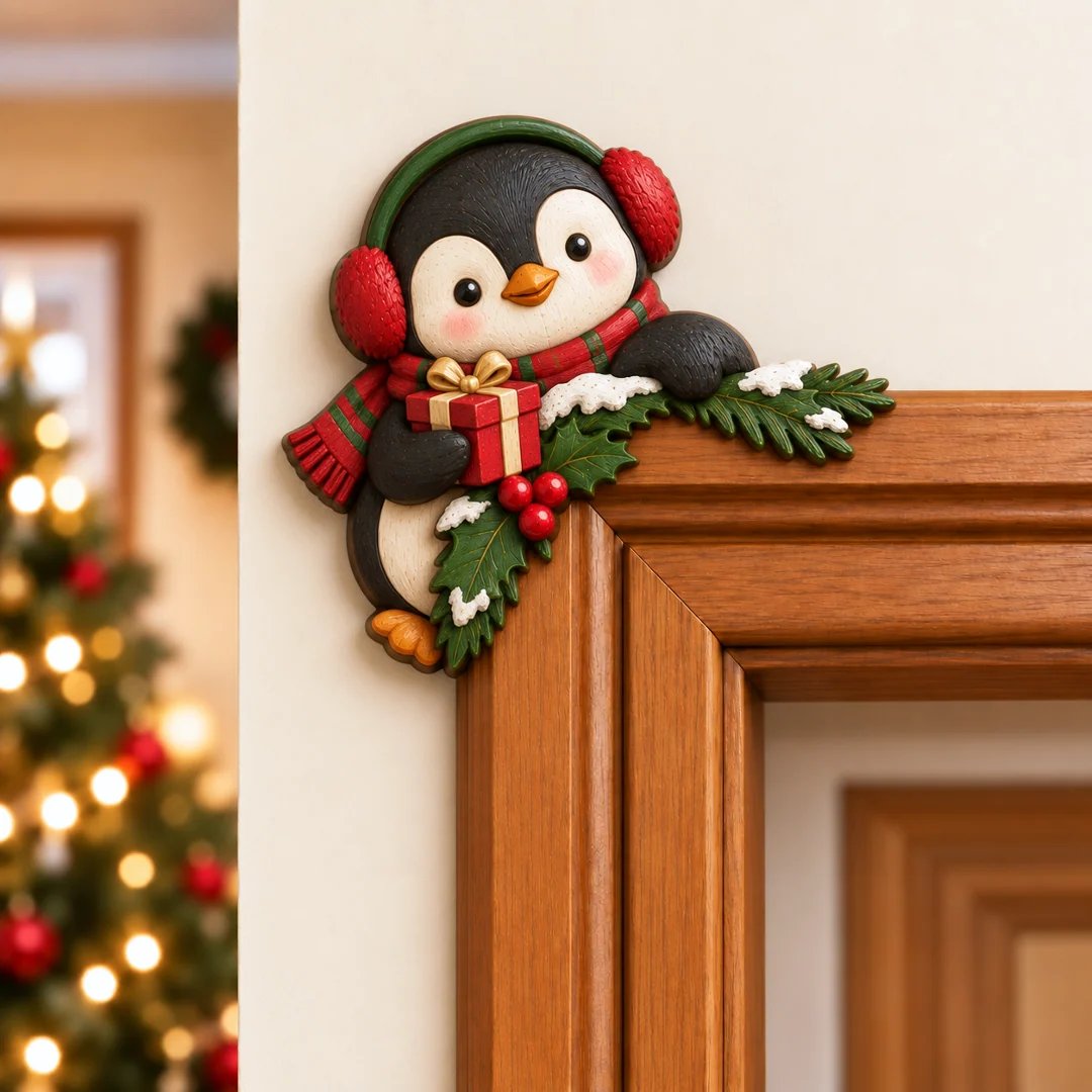 🎅Christmas Peekaboo Door Frame Corner Decor – 3D Holiday Character Decoration🎅