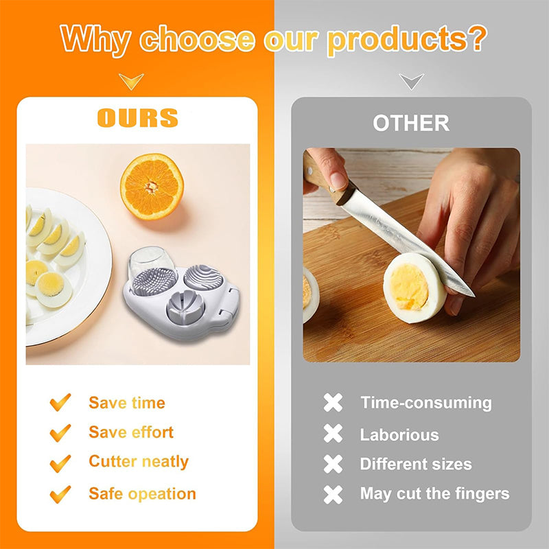 3 In 1 Egg Slicer For Hard Boiled Eggs Heavy Duty With Stainless Steel Wires,3 Slice Modes Egg Cutter