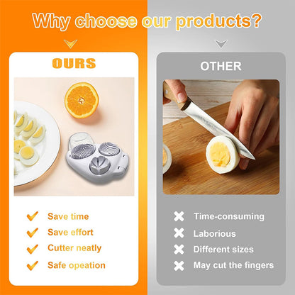3 In 1 Egg Slicer For Hard Boiled Eggs Heavy Duty With Stainless Steel Wires,3 Slice Modes Egg Cutter