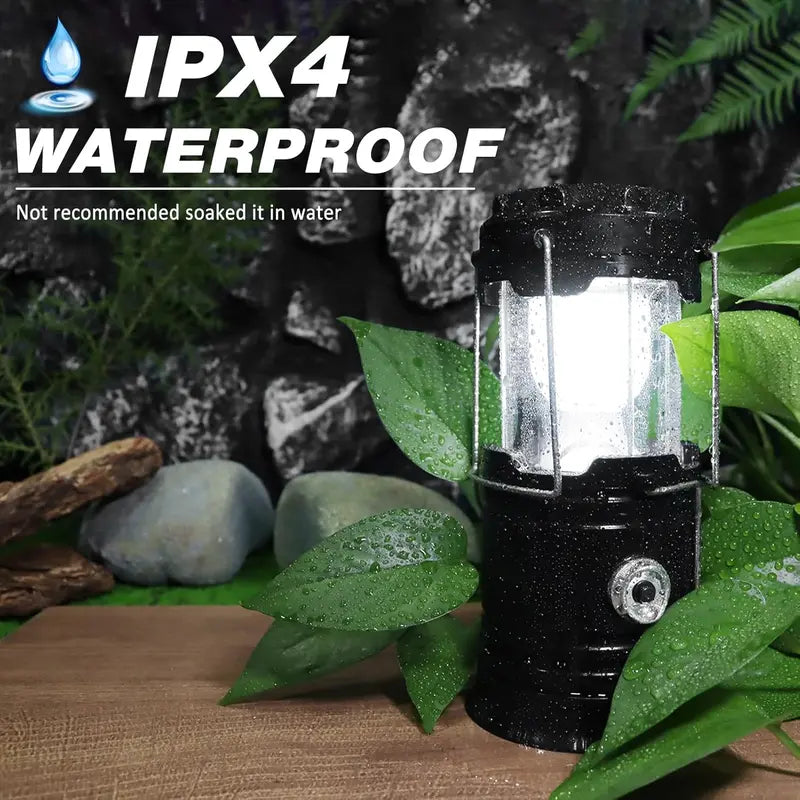Rechargeable Solar Camping Lanterns – Foldable LED Lights with Magnetic Base & Hanging Hook for Camping, Hiking & Emergencies