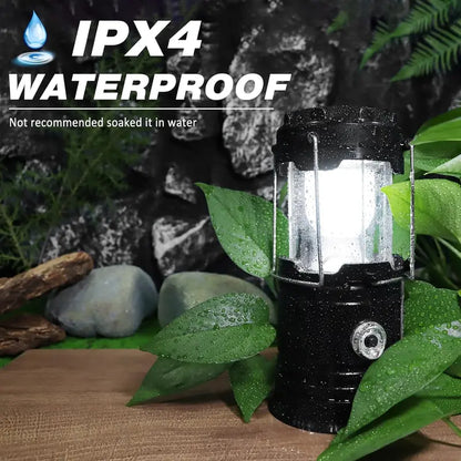 Rechargeable Solar Camping Lanterns – Foldable LED Lights with Magnetic Base & Hanging Hook for Camping, Hiking & Emergencies