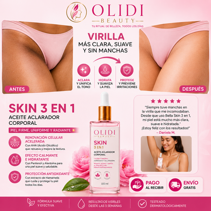 Bella skin 3 en1: El Secreto para Aclarar Axilas, Entrepierna y Zona Íntima🔥