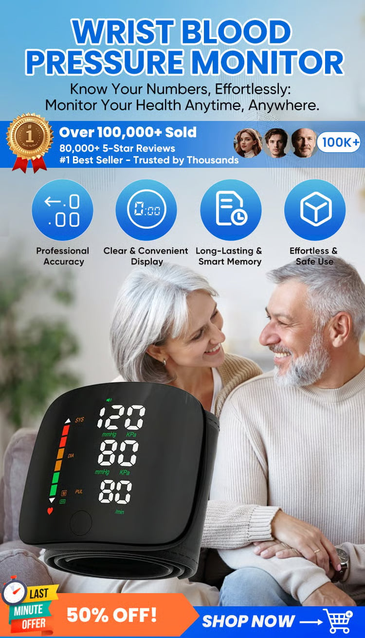 SmartPulse™ Wrist Blood Pressure Monitor | One-Touch, Rechargeable & Portable