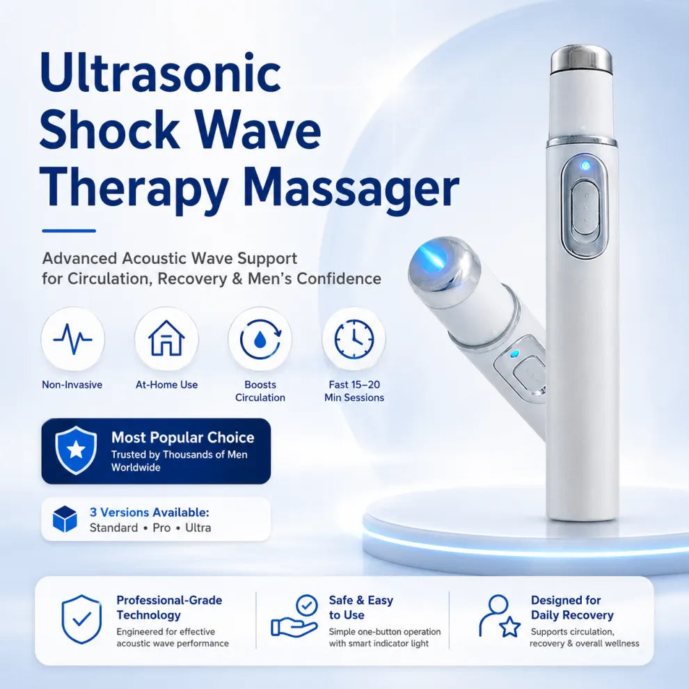 💪Advanced Acoustic Shockwave Therapy restores penile tissue health to enhance rise rigidity, stamina, and male performance confidence, relieving muscle pain, joint stiffness, tendon discomfort