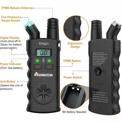 🚗TPMS 2-in-1 Relearn Tool & Digital Tire Pressure Gauge