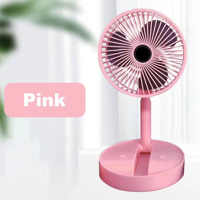 🌀  NOW! 🔋 Telescopic Folding USB Charging Fan – Adjustable height, quiet operation & portable – perfect for desk, travel or outdoor use 💨