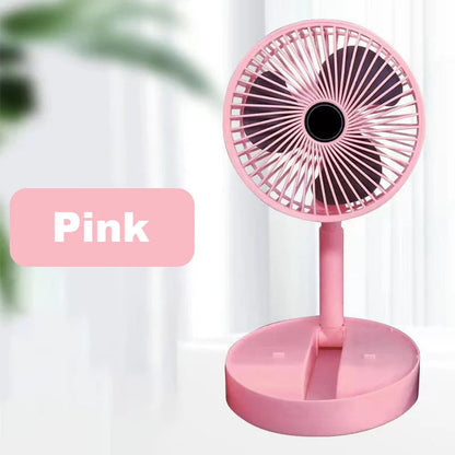 🌀  NOW! 🔋 Telescopic Folding USB Charging Fan – Adjustable height, quiet operation & portable – perfect for desk, travel or outdoor use 💨