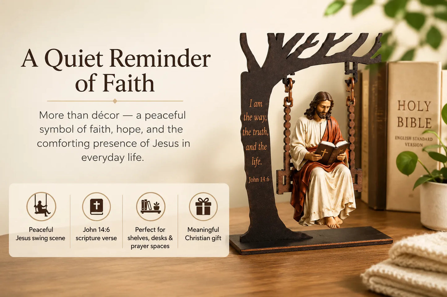🔥✝️📚Christian Jesus Swing Ornament