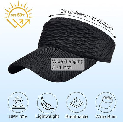 2-Pack Women's High Ponytail Sun Visor Hats