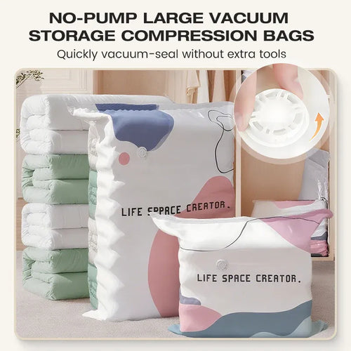 📦【4 items】 Large-Capacity Vacuum Bags – No Pump Needed! 💨✨