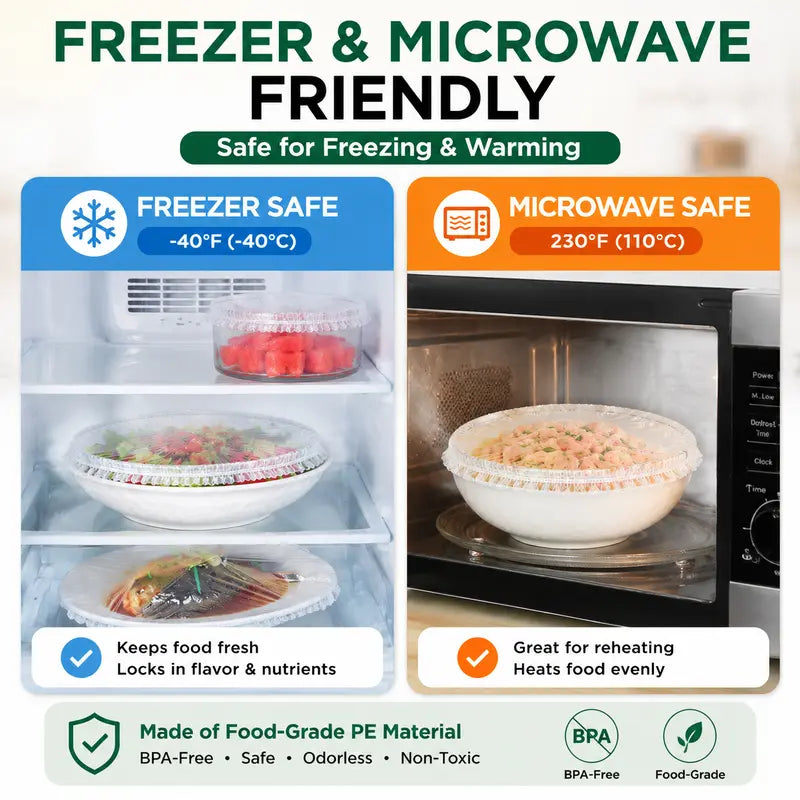 🔥 Hot Sale🔥 100PCS Disposable Stretch Food Covers for Bowls & Plates