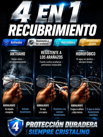 Gafas inteligentes sin marco con zoom HD para adultos mayores