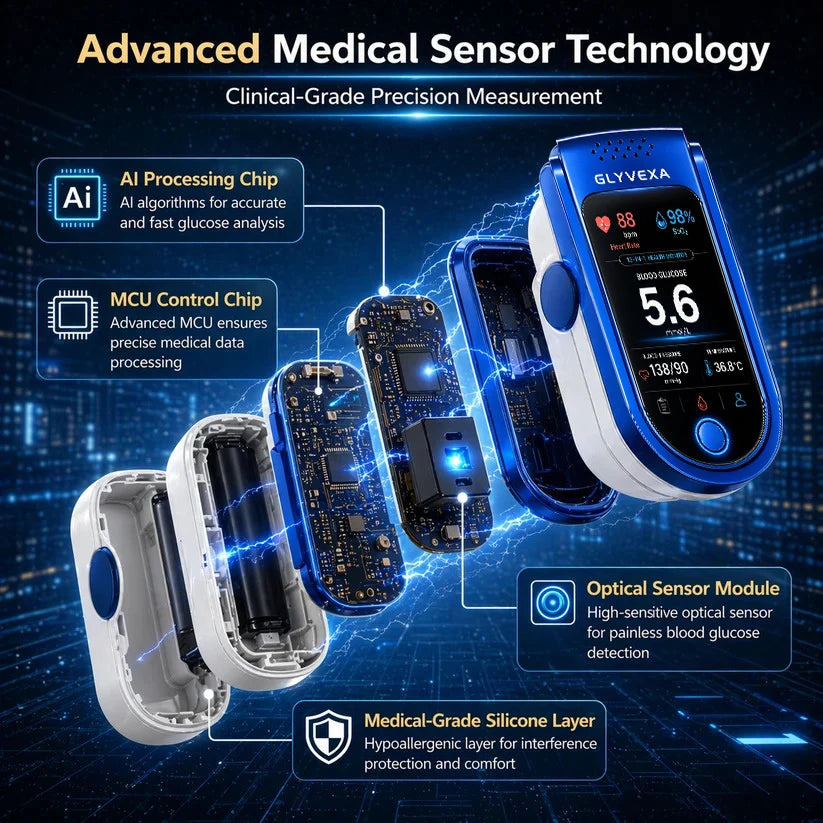 🩺 GLYVEXA™ T7 Non-Invasive Glucose & Health Monitor | 🩸 No Finger Pricks Blo
