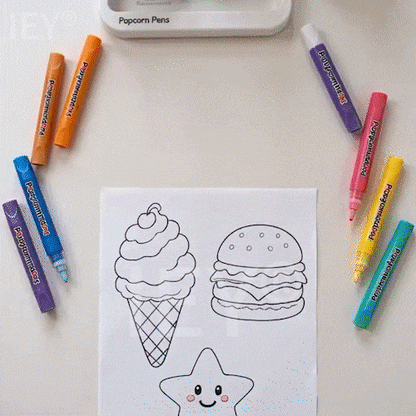 🖍️ 🎁Magic Puffy Bubble Pens, Heat Activated Popcorn Pens DIY 3D Art Marker for Kids Crafts🔮