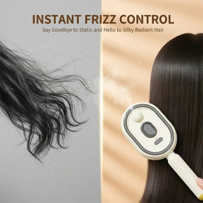 3-in-1 Electric MistDetangling Brush for Frizz& Scalp Massage