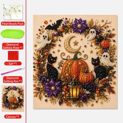 Last Day 60% OFF ✨ Halloween Pearl Art DIY Kit – Turn Tiny Pearls into Spooky-Cute Magic