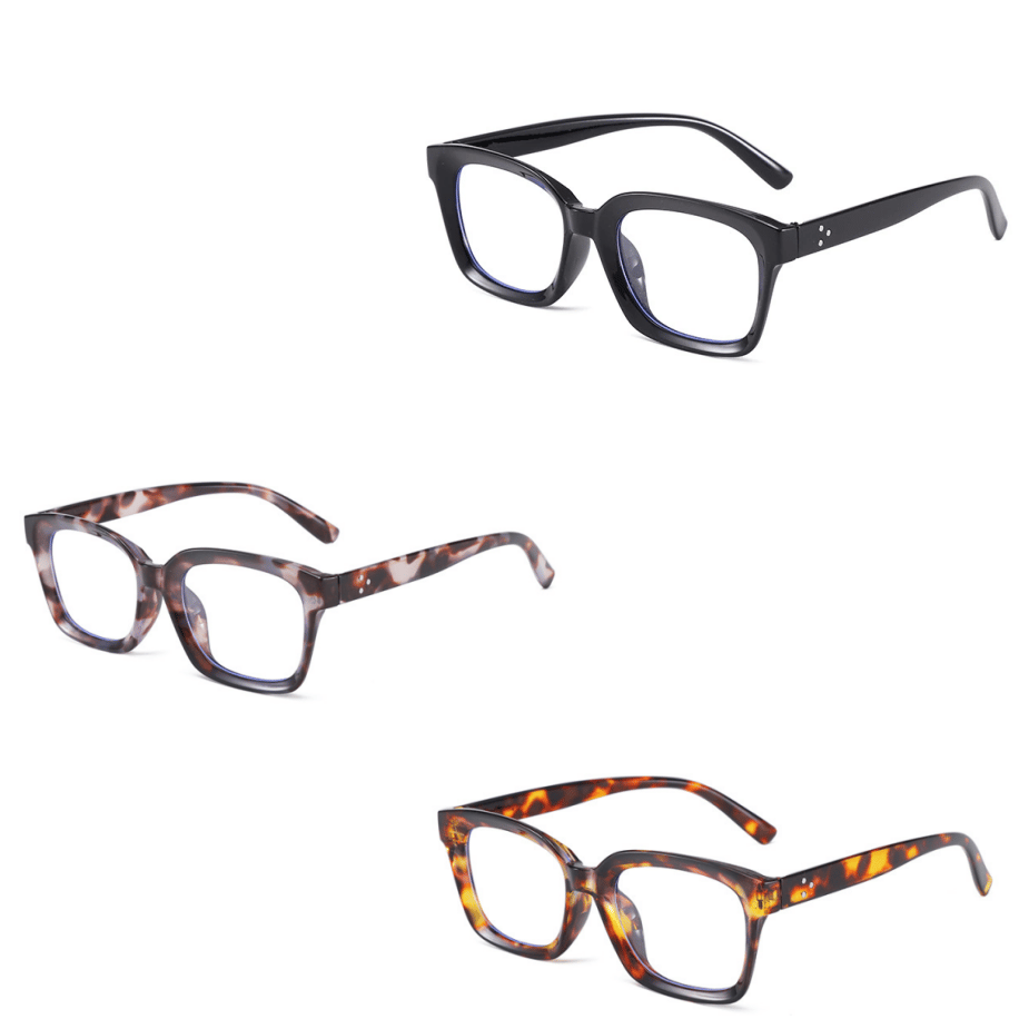 ✨Buy 1 get 3 packs👓Tortoiseshell Reading Glasses – Blue Light Blocking Oversized Square Readers