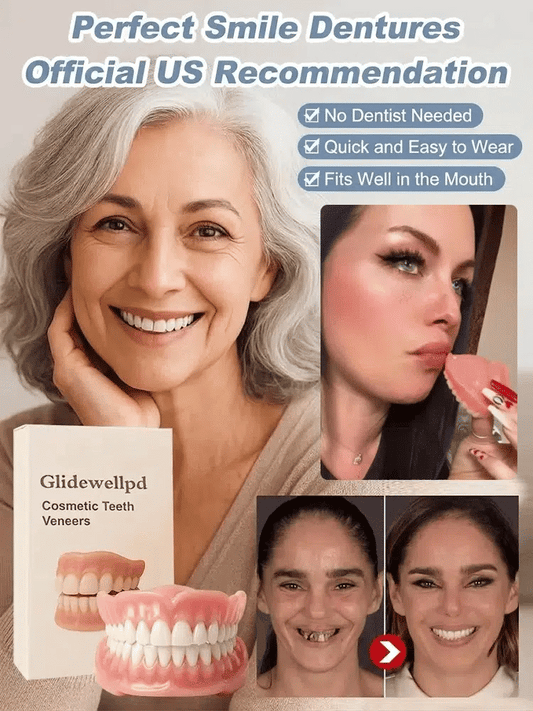 🦷 [Epic Upgrade] Natural Smile Collection 🦷 ADA-Certified Premium Complete Dentures for Men & Women