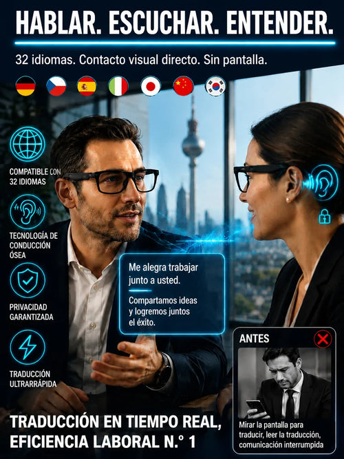 Gafas inteligentes SL con zoom, cambio de color y traducción AI en tiempo real