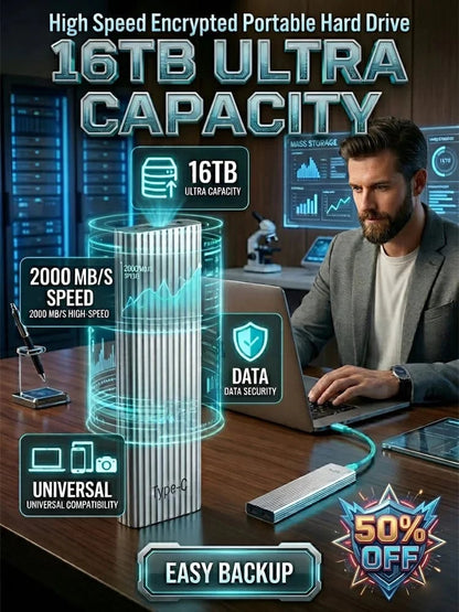 🏆Flash Sale ⚡ 50K+ Sold 🔥 16TB Type-C Mini SSD + FREE AI Learning Bundle 📚