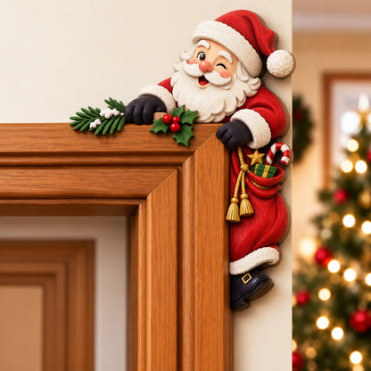 🎅Christmas Peekaboo Door Frame Corner Decor – 3D Holiday Character Decoration🎅