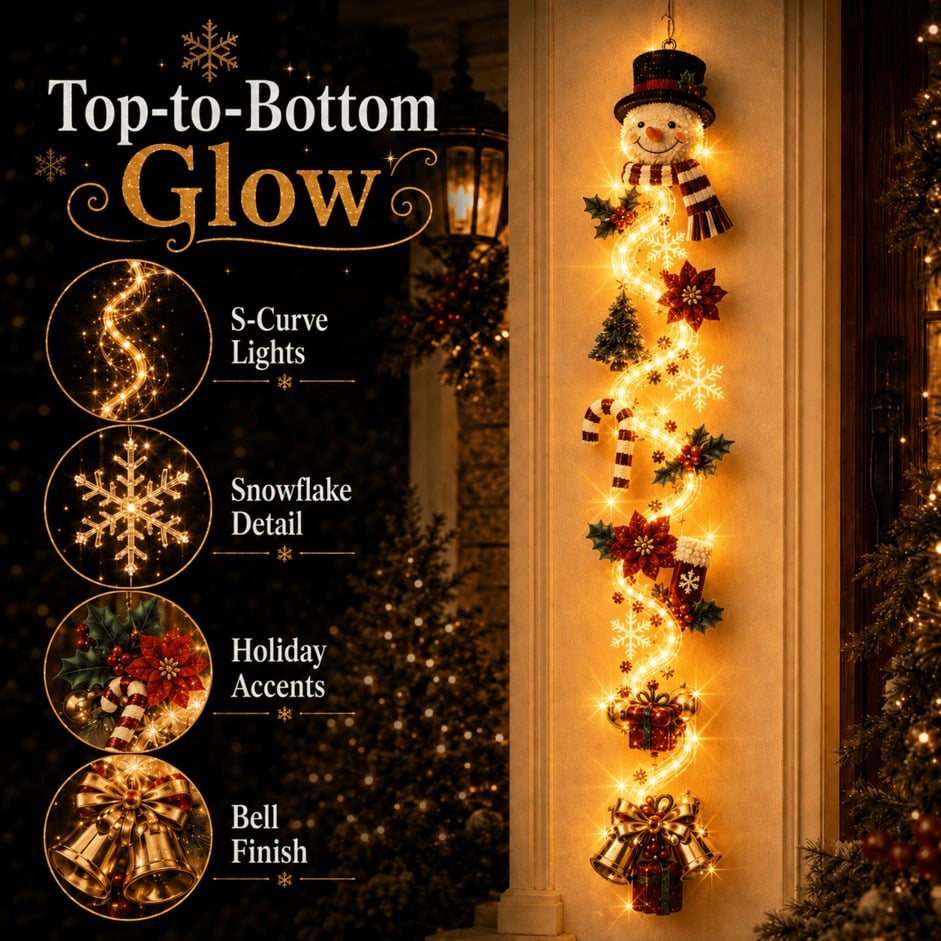 ⏳ Last day! 49% OFF – 🎅MerryCascadeTM Glowing Christmas Door Hanger