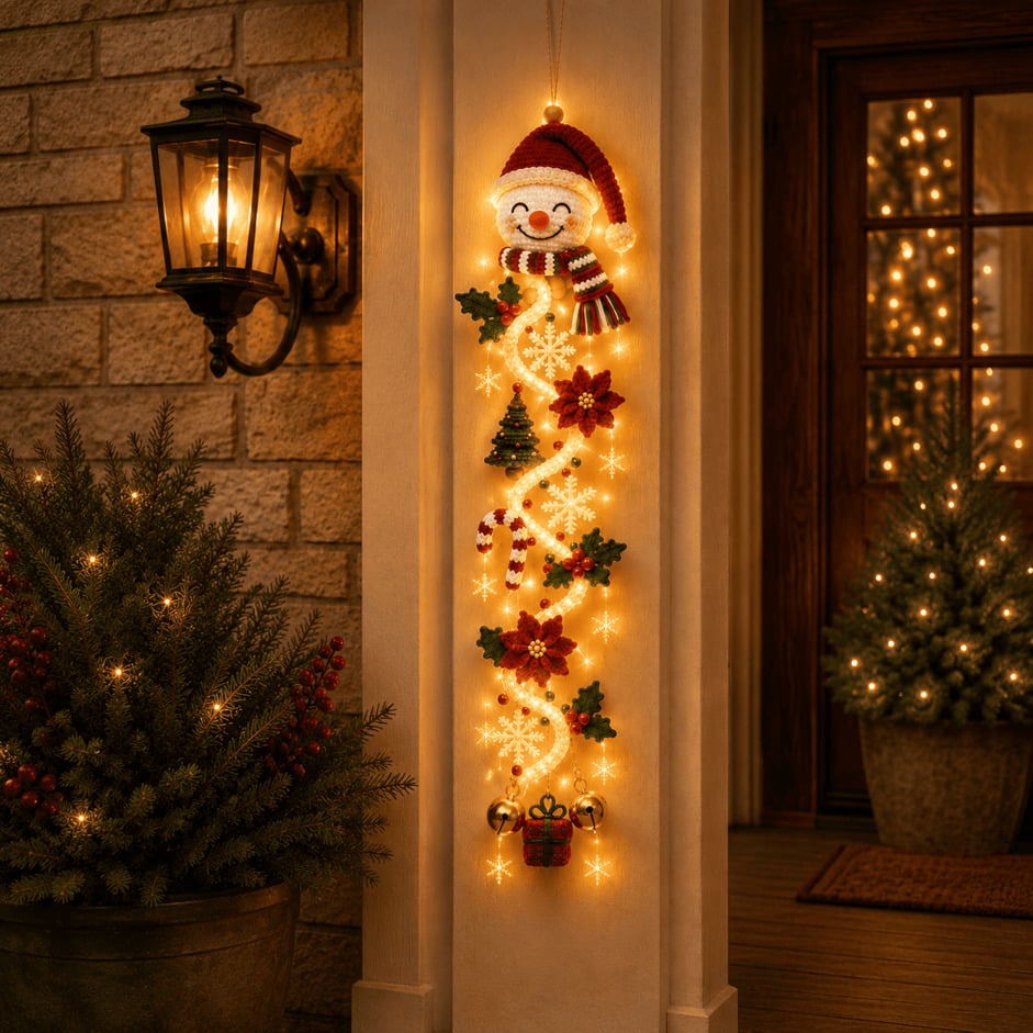 ⏳ Last day! 49% OFF – 🎅MerryCascadeTM Glowing Christmas Door Hanger