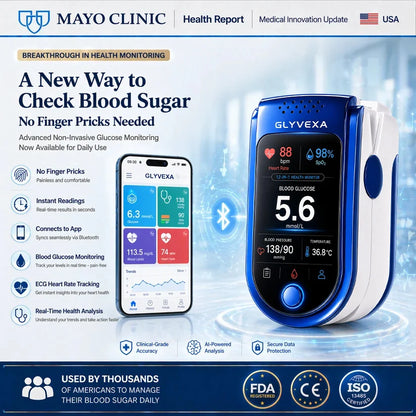 🩺 GLYVEXA™ T7 Non-Invasive Glucose & Health Monitor | 🩸 No Finger Pricks Blo