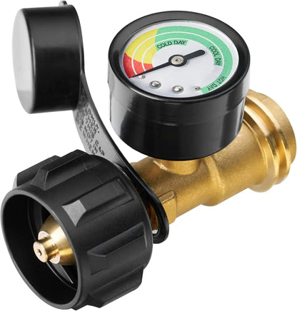 Universal Propane Tank Gauge for 5-40 Pound LP Tanks | Gas Level Indicator for Grill, Heater, RV Camper, QCC1/Type 1 Connection