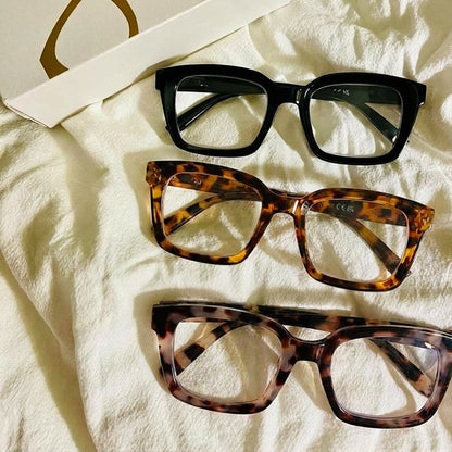 ✨Buy 1 get 3 packs👓Tortoiseshell Reading Glasses – Blue Light Blocking Oversized Square Readers