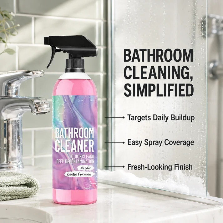 🌟🌟 Bathroom Cleaner: Sparkle in Seconds, No Harsh Fumes