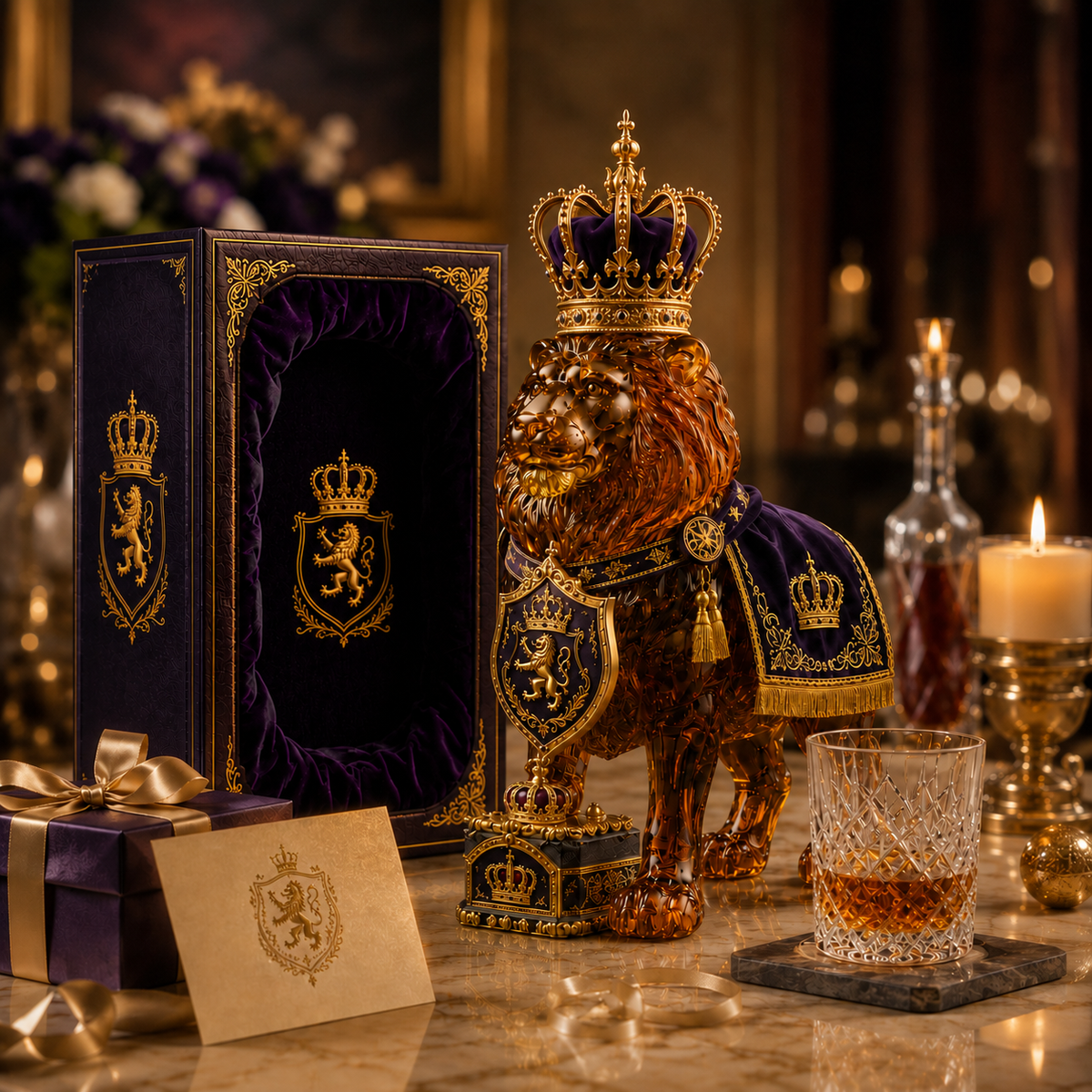 👑 Crown Royal Lion Whiskey Bottle – 87th Anniversary Limited Edition