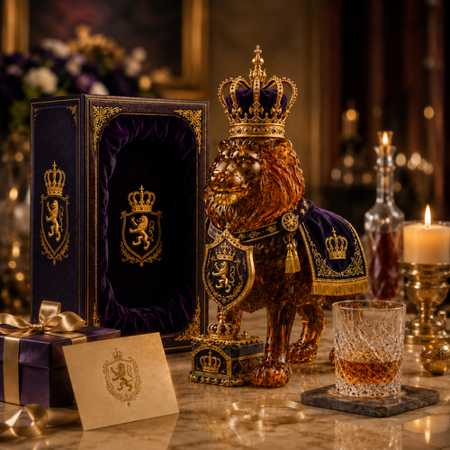 👑 Crown Royal Lion Whiskey Bottle – 87th Anniversary Limited Edition