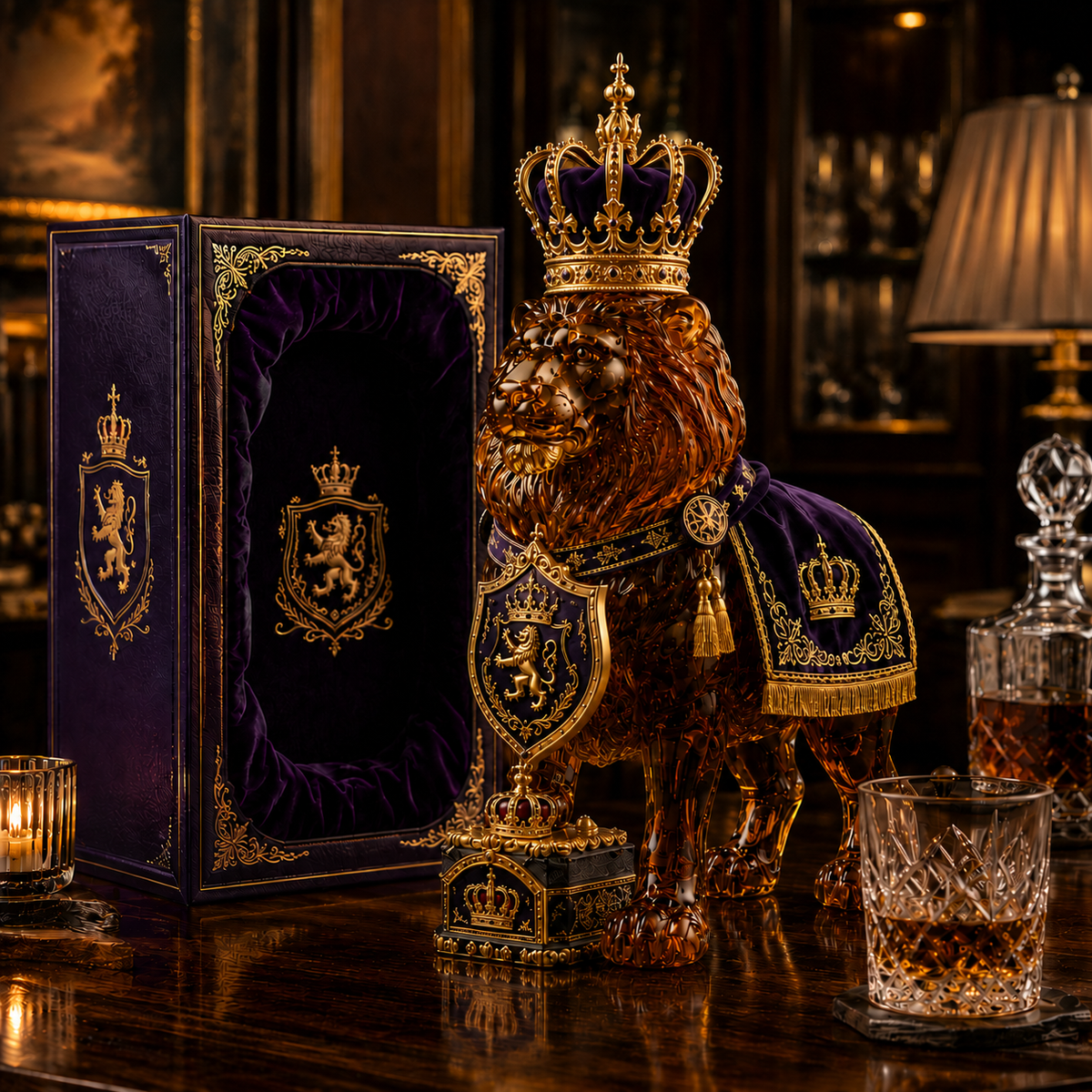 👑 Crown Royal Lion Whiskey Bottle – 87th Anniversary Limited Edition