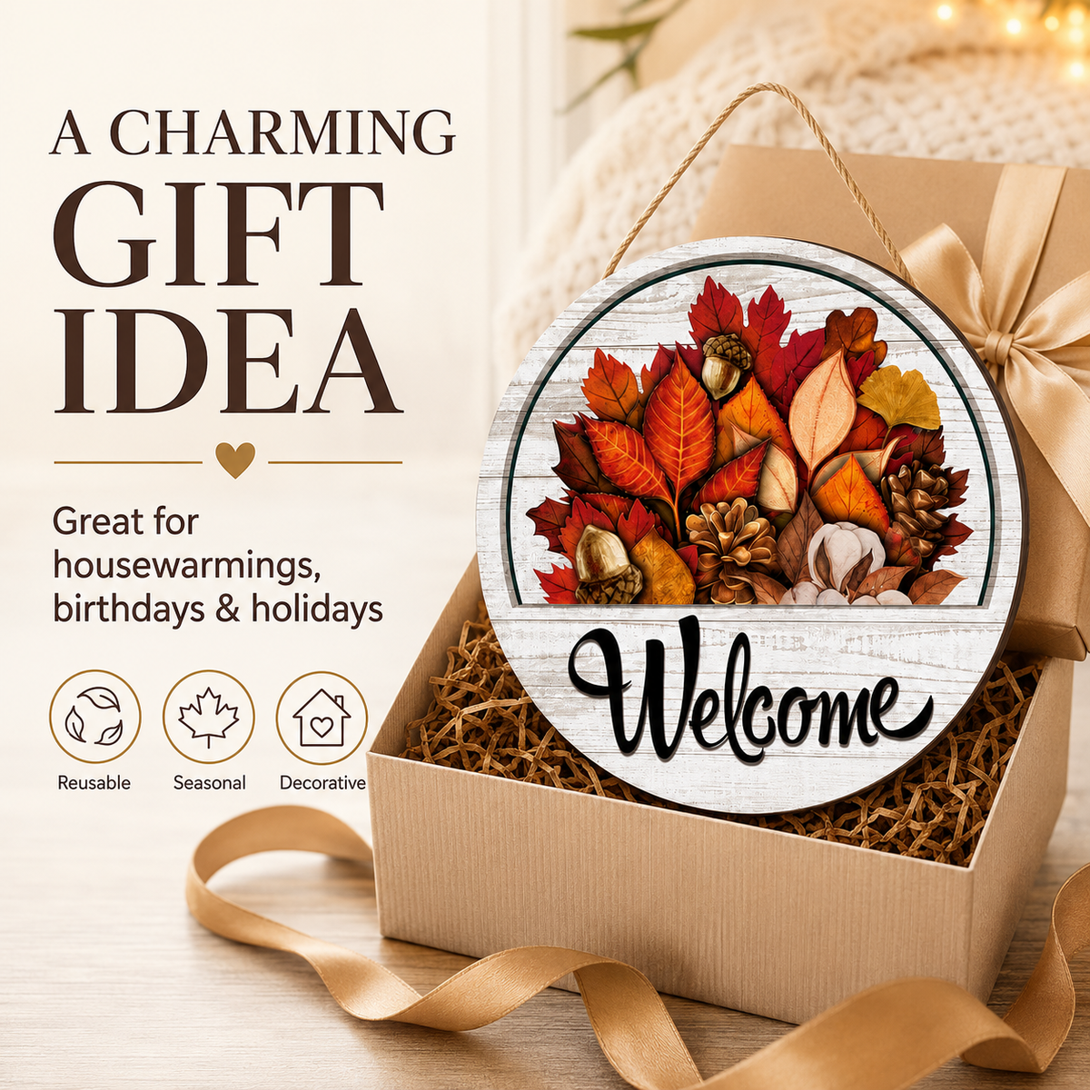 🎁✨ The Perfect Front Door Upgrade! 🏡 16-Piece Interchangeable Welcome Sign — 50% OFF Today!