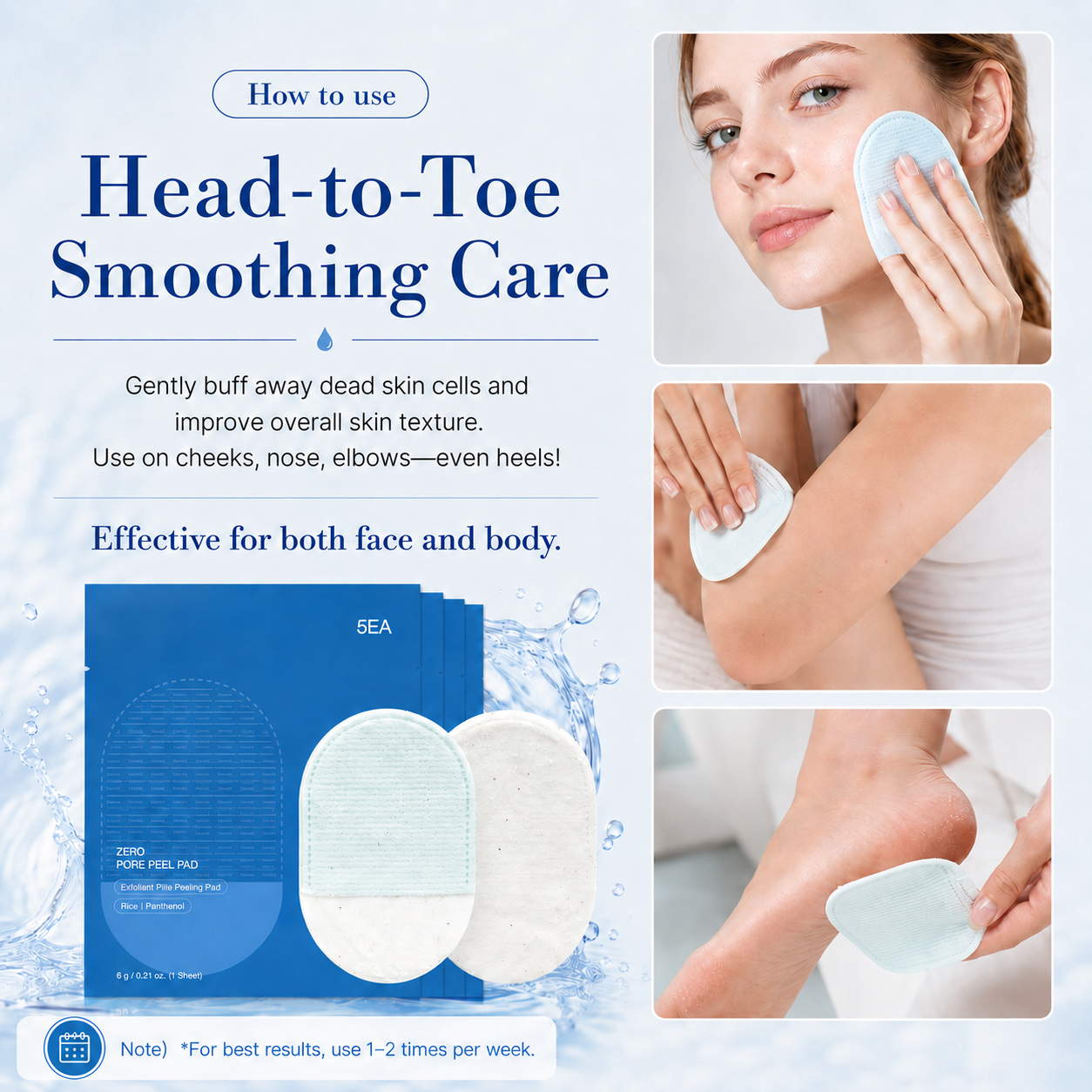 🔥Body Exfoliating Scrub Pads For Bumpy Flaky Skin 5 Pack
