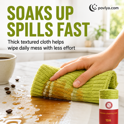 🧽 Reusable Tear-Off Cleaning Cloth Roll – Absorbent Microfiber Kitchen Towels ✨