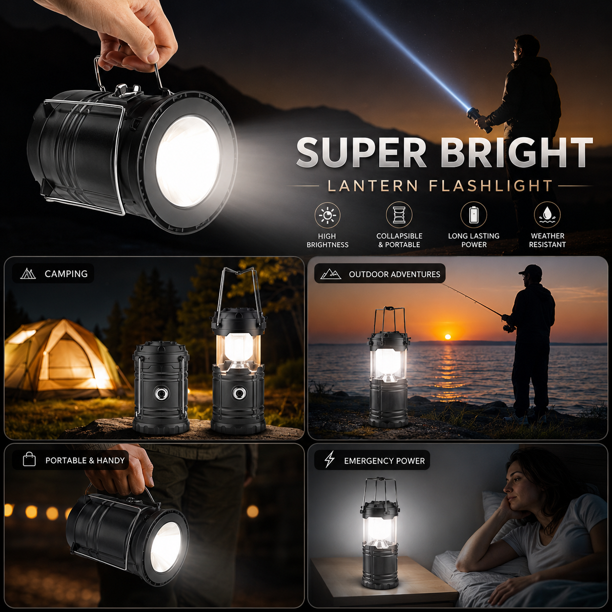 ⛺Light up any adventure with TrailGlow Pro™, ☀️the all-in-one lantern, power bank, and emergency companion.