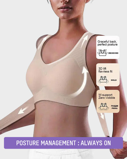 Cross Back Front Closure Wireless Posture Support Bra