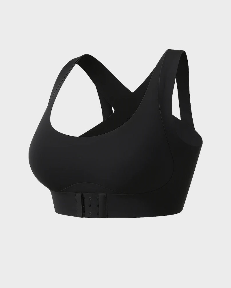 Cross Back Front Closure Wireless Posture Support Bra