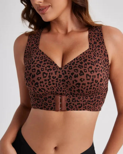 Cross Back Front Closure Wireless Posture Support Bra