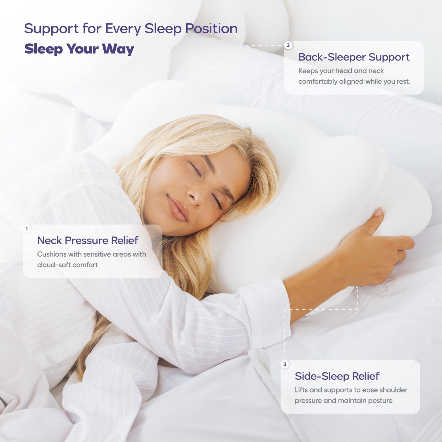 🥇 CloudAlign™ Pillow – Ergonomic Support for a More Comfortable Night's Sleep
