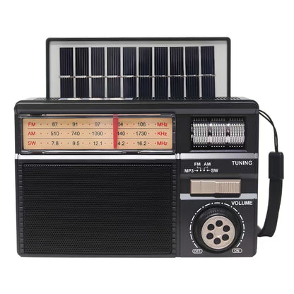 📻 Portable All-Band Classical Radio with Bluetooth Speaker & Solar Charging ☀️🔋