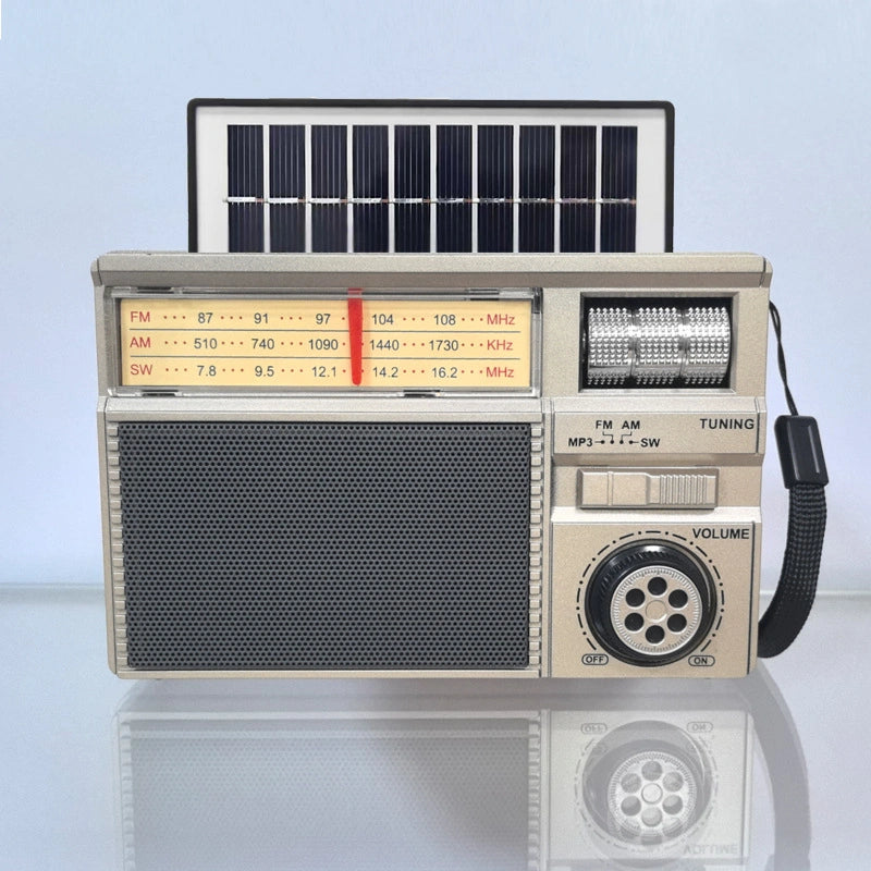 📻 Portable All-Band Classical Radio with Bluetooth Speaker & Solar Charging ☀️🔋