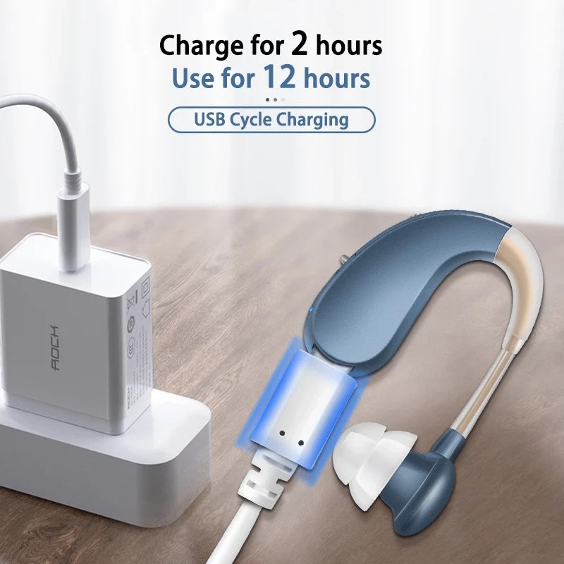 USB-Rechargeable BTE Hearing Aids with Noise Reduction – Designed for Seniors