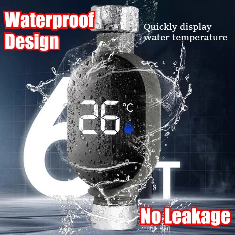 Black Bathroom Led Display 0℃~99℃ Home Water Shower Thermometer Water Accurate Temperature Measurement Meter Bathroom