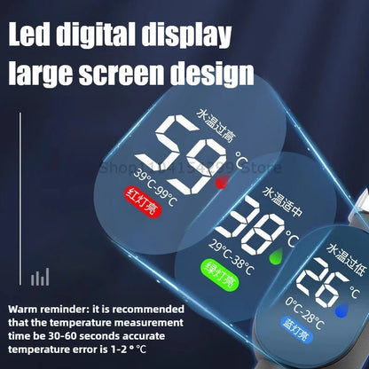 Black Bathroom Led Display 0℃~99℃ Home Water Shower Thermometer Water Accurate Temperature Measurement Meter Bathroom