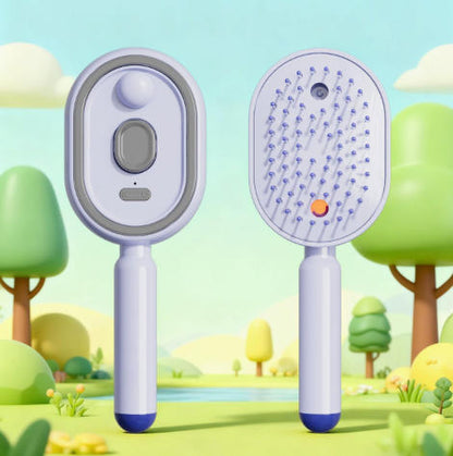 3-in-1 Electric MistDetangling Brush for Frizz& Scalp Massage