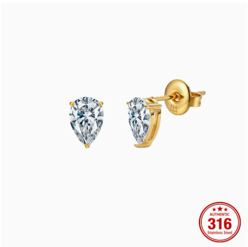 🔥 LAST DAY 90% OFF: Travel-Safe VVS1 Pear-Cut Moissanite Stud Earrings in 925 Silver