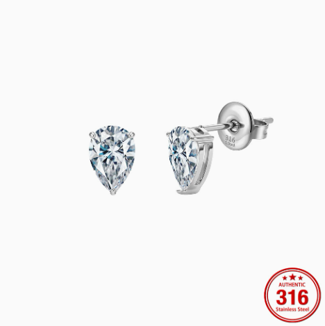 🔥 LAST DAY 90% OFF: Travel-Safe VVS1 Pear-Cut Moissanite Stud Earrings in 925 Silver
